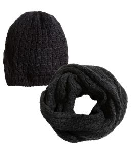 Ladies black  tube scarf and hat